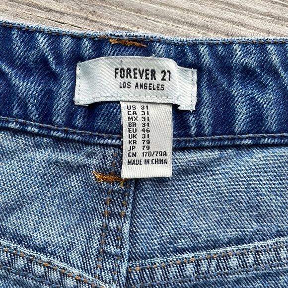Forever 21 Denim Shorts Button Fly Large - Picture 6 of 8